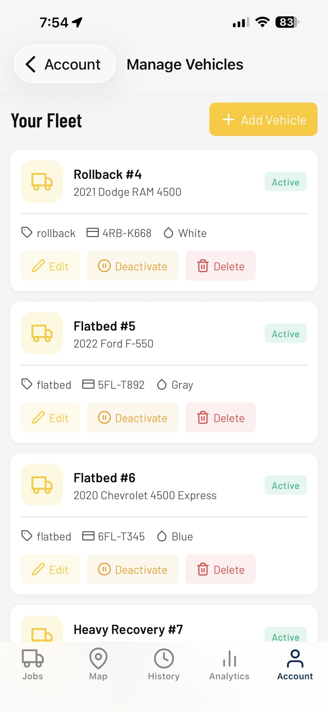 Fleet screen